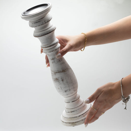 Bougeoir classique - Blanc - 373 x 10 cm - Grand