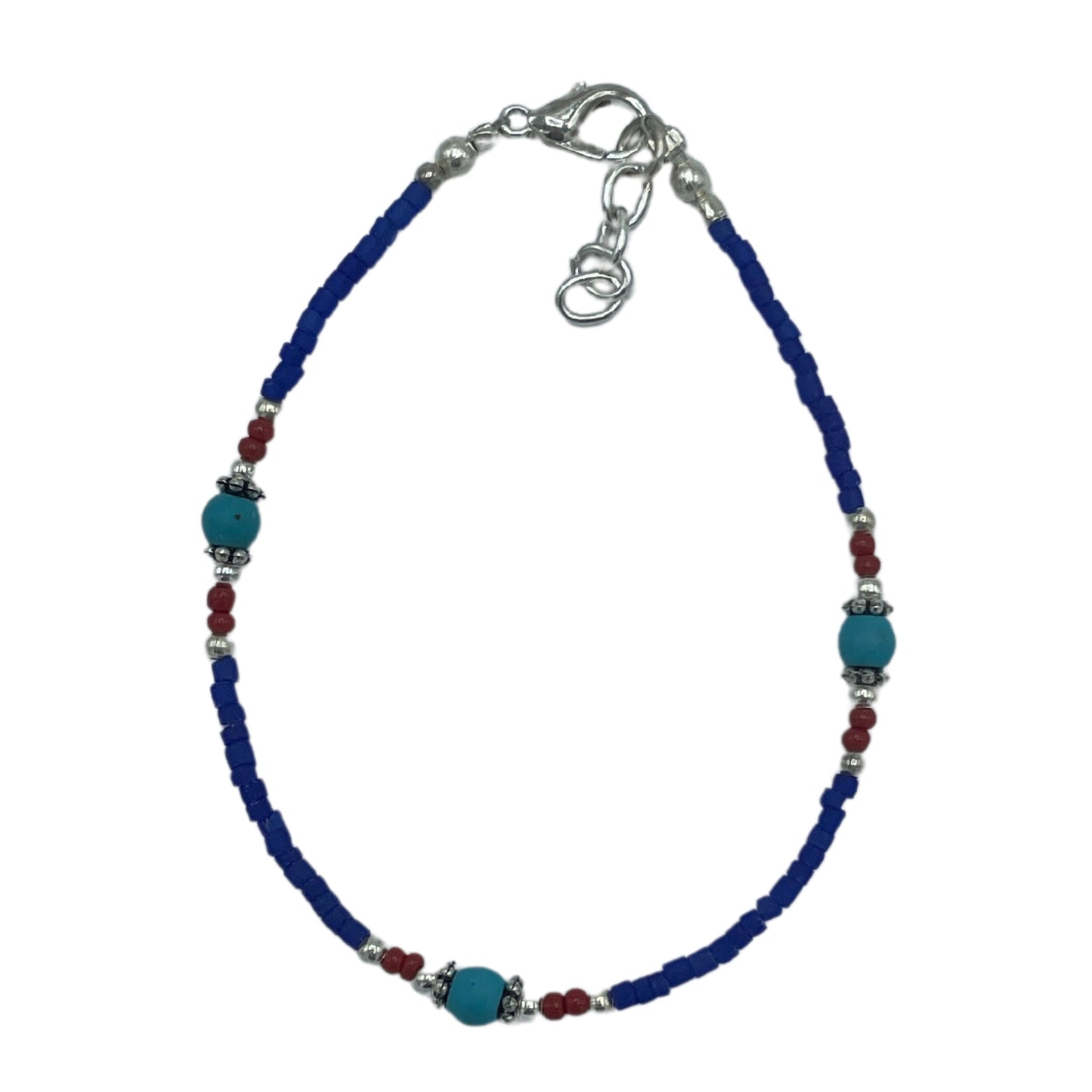 Bracelet népalais en pierres précieuses extra fines - Onyx bleu