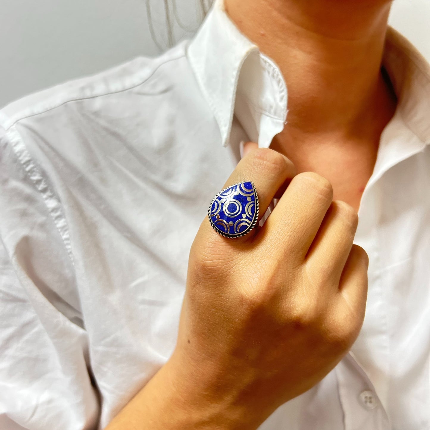 4 x Anillo de lágrimas estilo nepalí (4 colores)