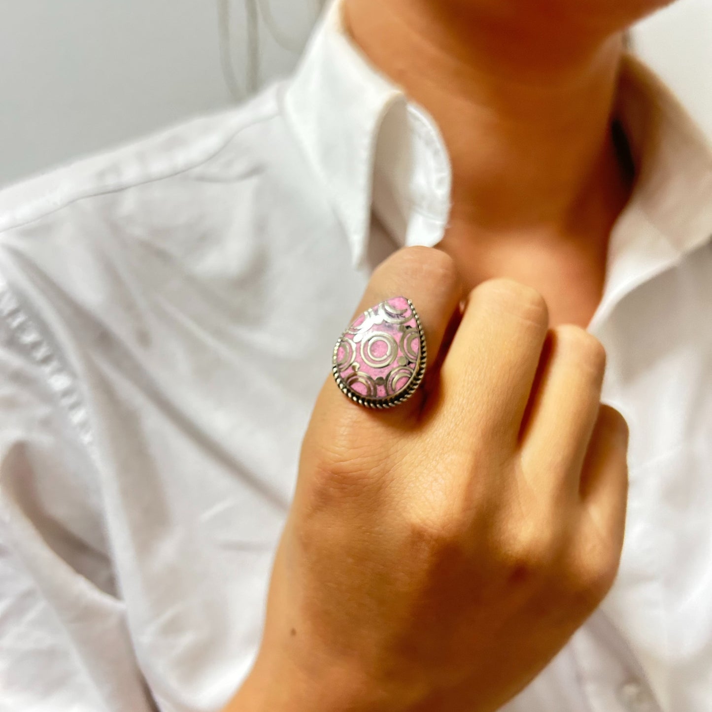 4 x Anillo de lágrimas estilo nepalí (4 colores)