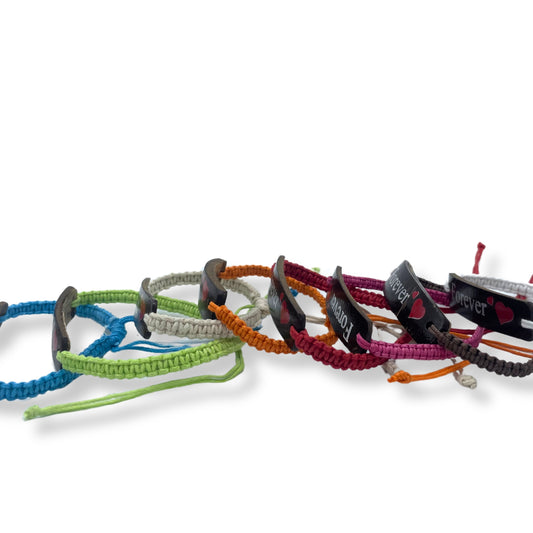 Bracelets d'amitié faits main - Noix de coco personnalisables sans imprimé (assortiment)