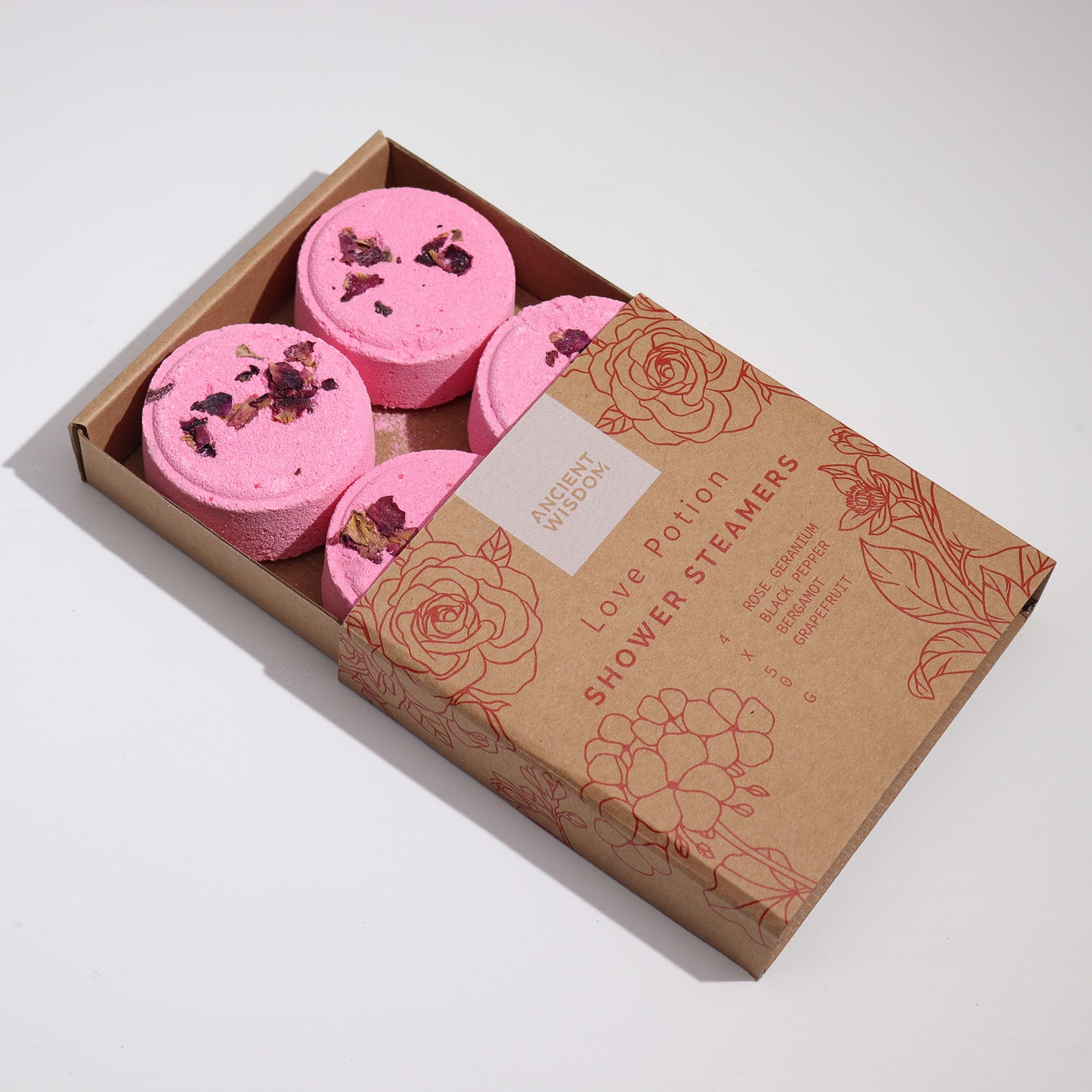 Pastillas de Ducha Zen - Cuarteto de Bienestar Terapéutico - Poción de Amor