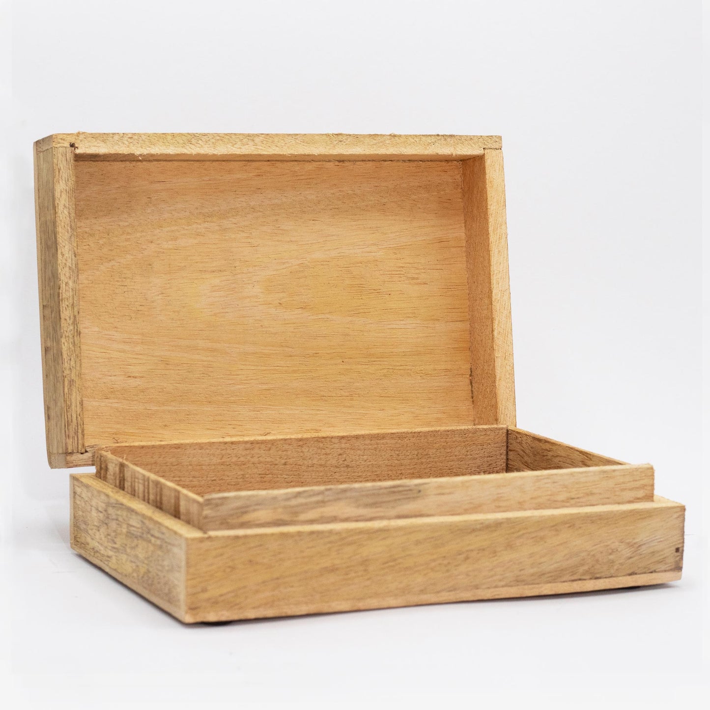 Caja rectangular grande 21.5x14x6.3cm - Hamsa Blanco