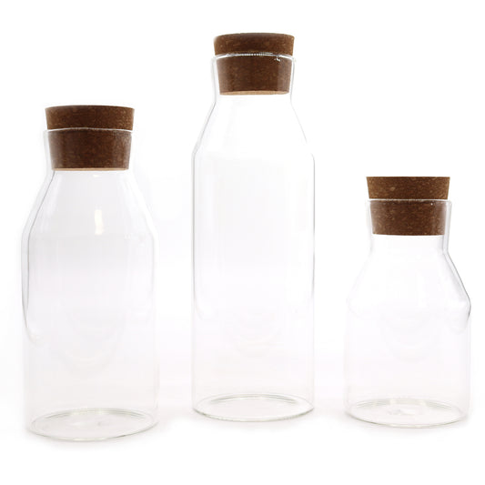 Cottage Glasgefäß mit Korken - Klar - 25 cm