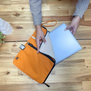 Große Canvas-Laptophülle - Orange