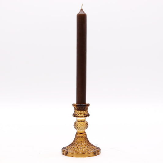 Vintage Dinner Kerzenhalter - Antiker Bernstein