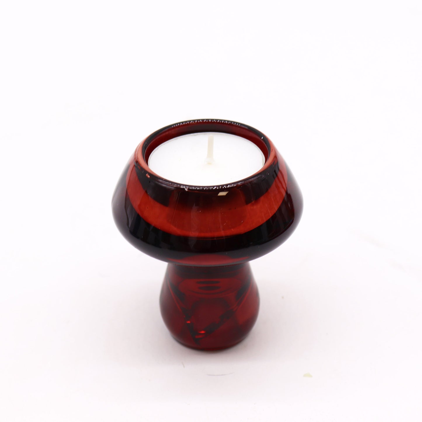 Wendbarer Kerzenhalter mit Pilzmotiv/Teelichthalter – Vampirrot