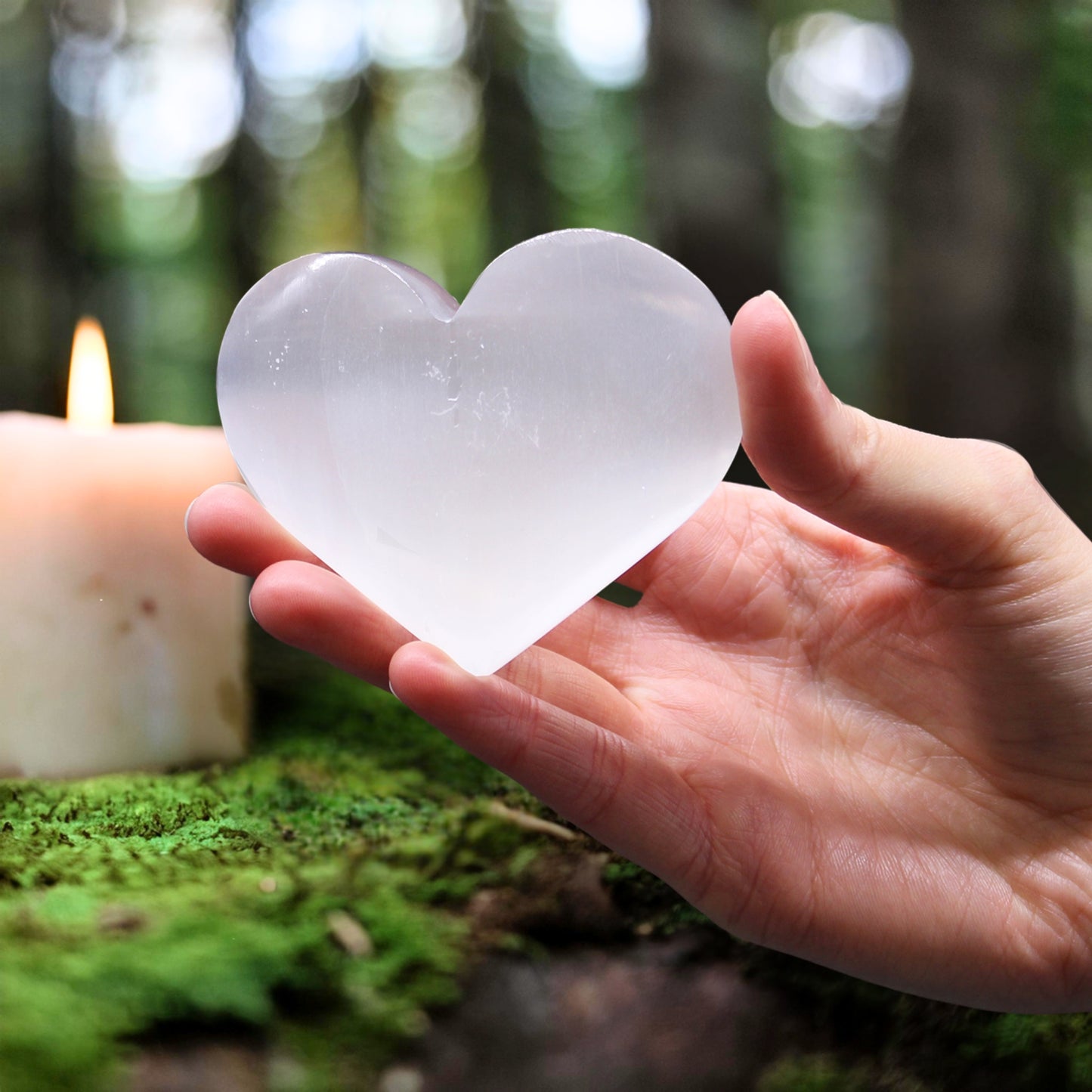 Cœur de sélénite - 5-6 cm