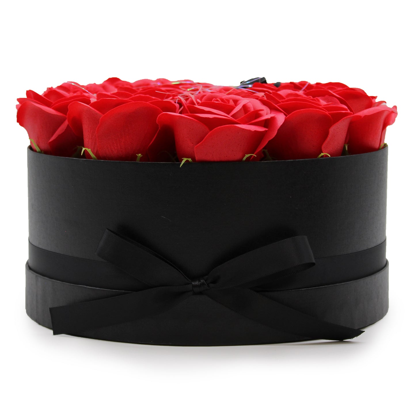 Geschenkbox - Seifenblume 14 Rote Rosen - Rund