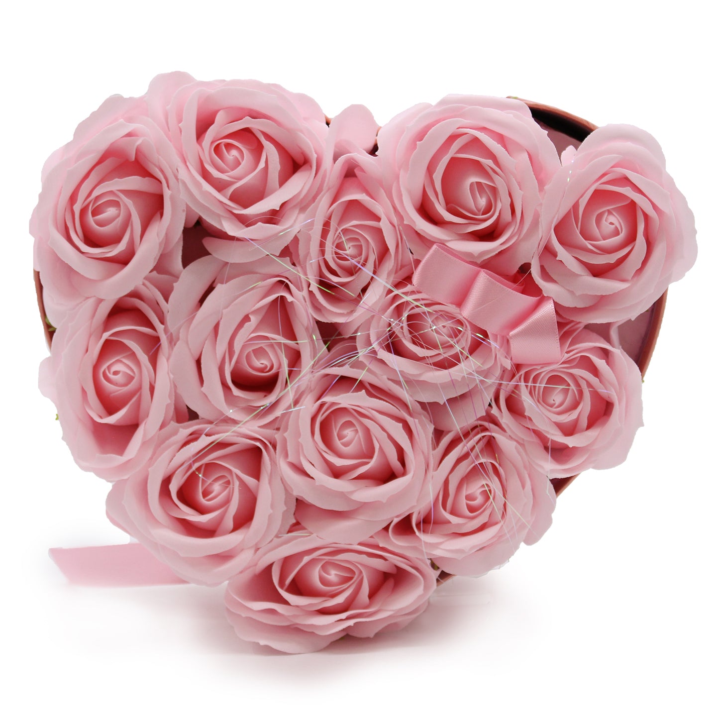 Geschenkbox - Seifenblume 13 rosa Rosen - Herz