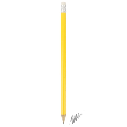 Crayon en bois jaune avec gomme (paquet de 100)