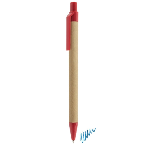 Roter Stift aus recyceltem Karton