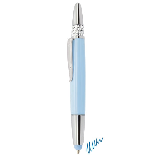 Bolígrafo Touch Cristal Strass Azul Claro
