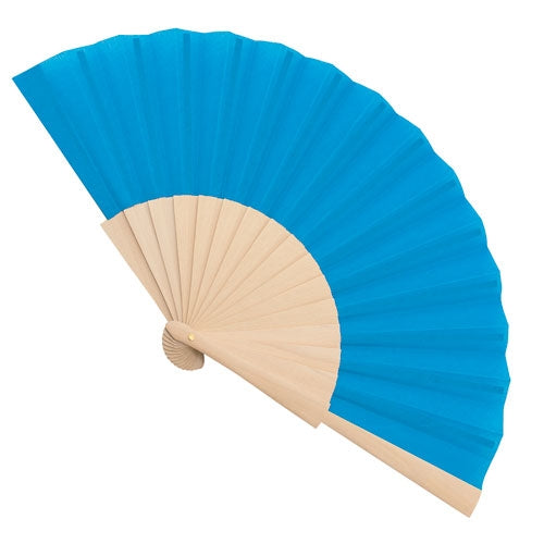 Abanico Madera 16 Varillas Azul