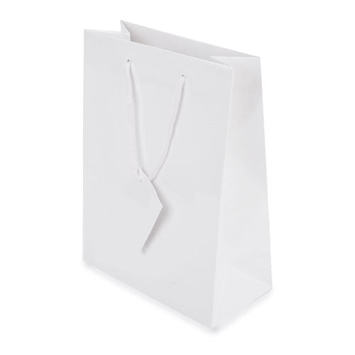 Bolsa Regalo Papel Asas Cordón Blanca