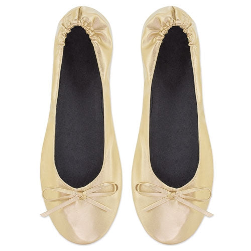 ZAPATILLA PLEGABLE ORO (12 PARES) "BALLET"