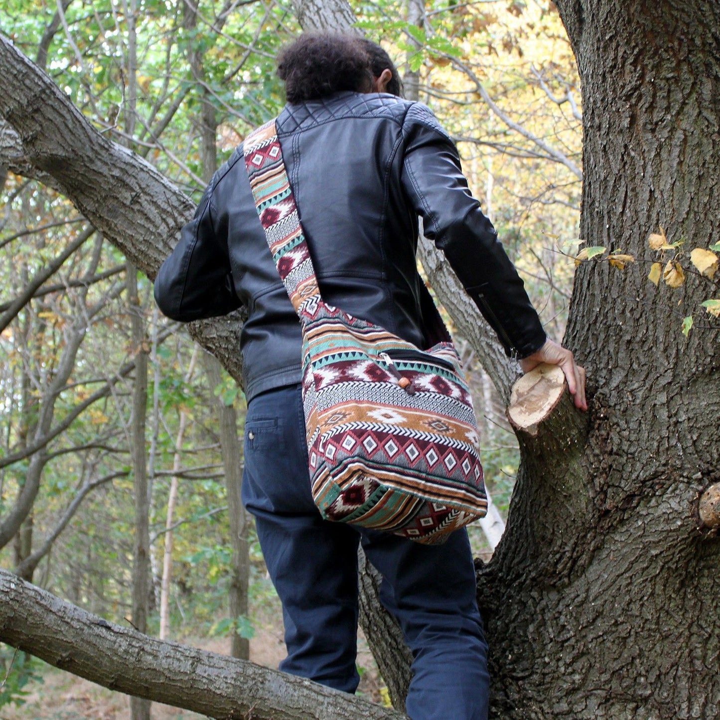 Mochila Pequeña Jacquard Chocolate