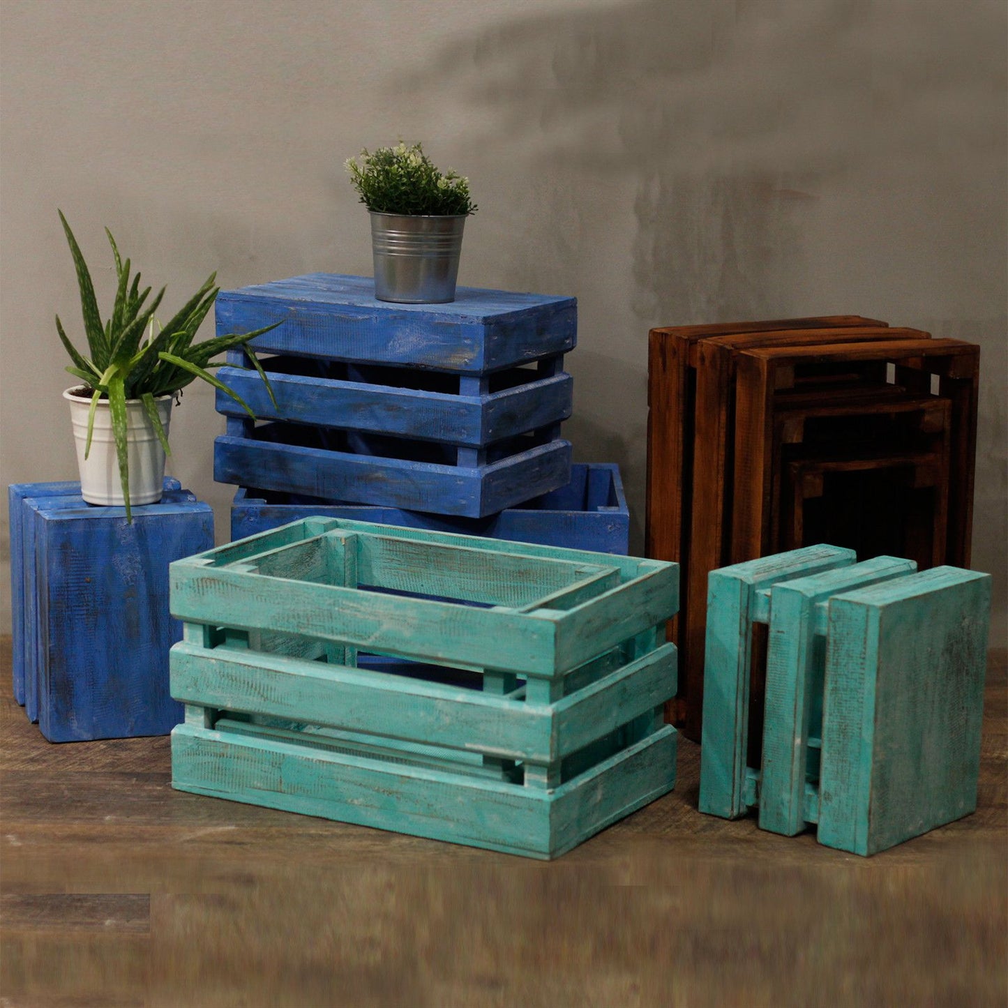 Caja de frutas set de 3 - Blanco