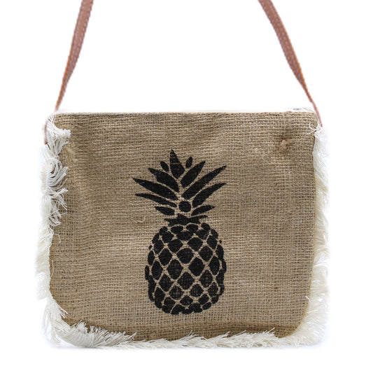 Fransentasche - Ananas-Print