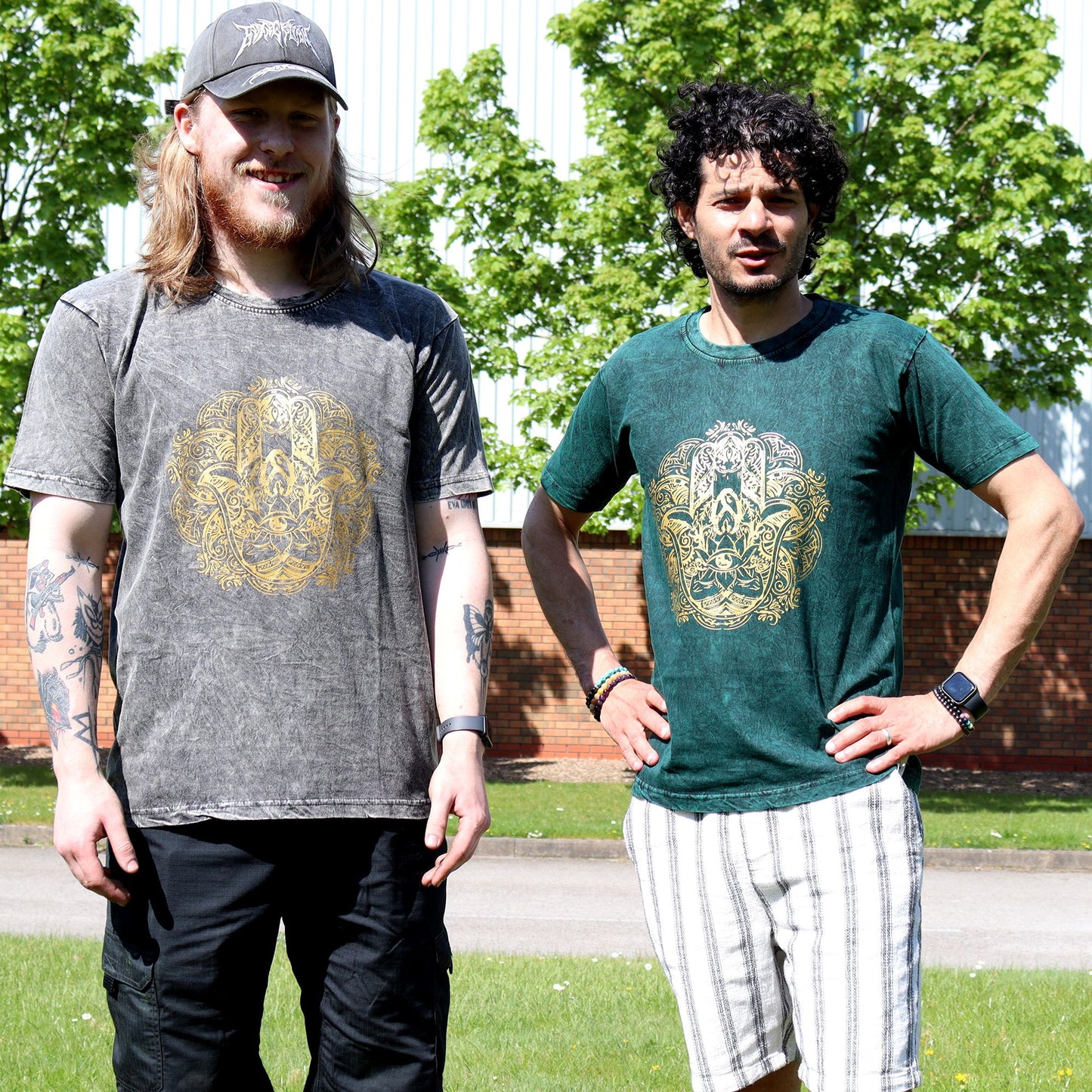 Nomad Sari Oversized T-Shirt – Hamsa – Dunkelgrau