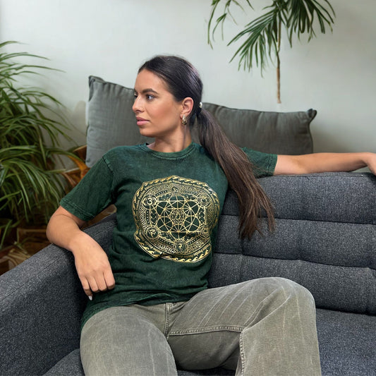 Camiseta Nomad Sari Mediana - Mandala - Verde