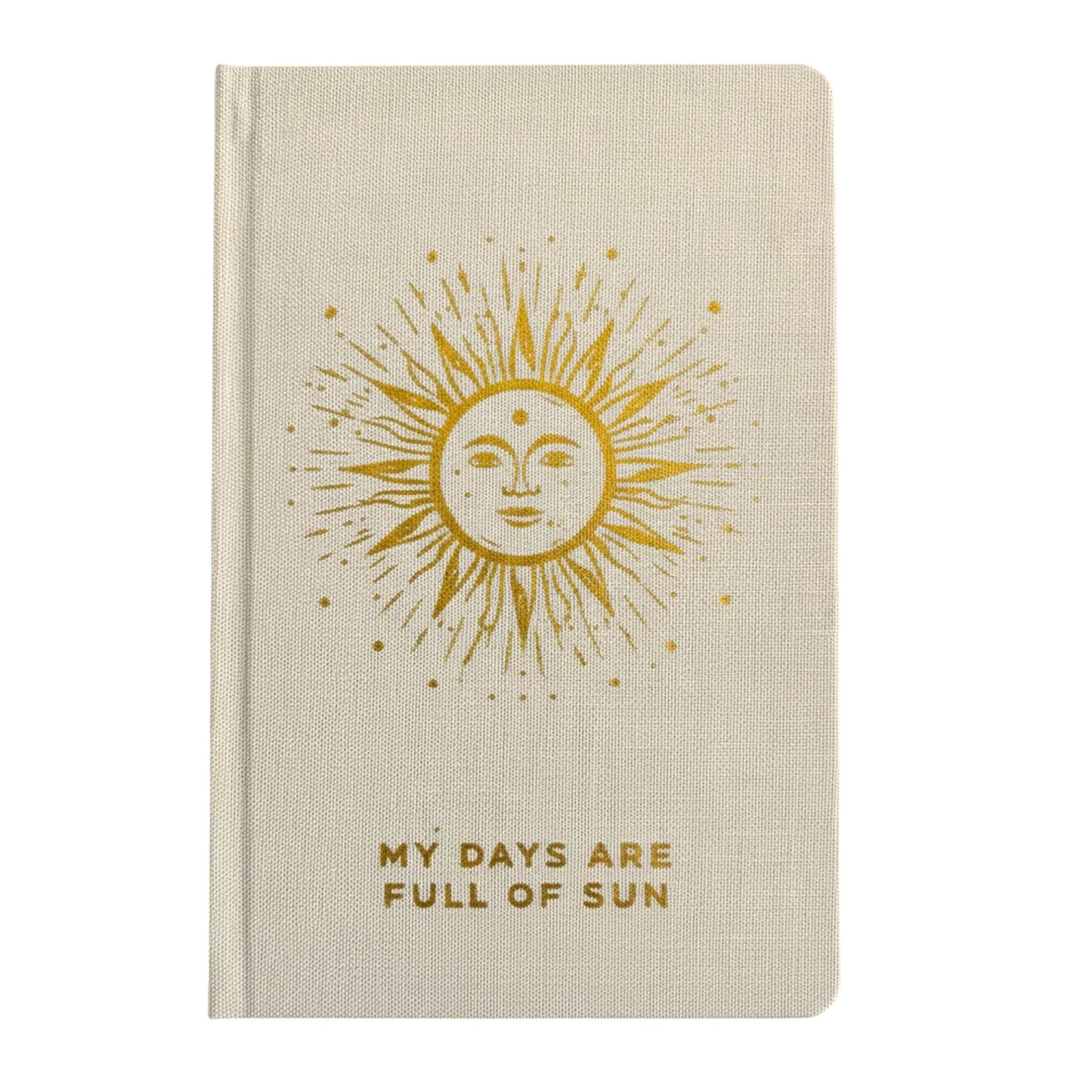 Journal de gratitude ivoire avec bordure dorée - 120 pages - Mes journées sont remplies de soleil