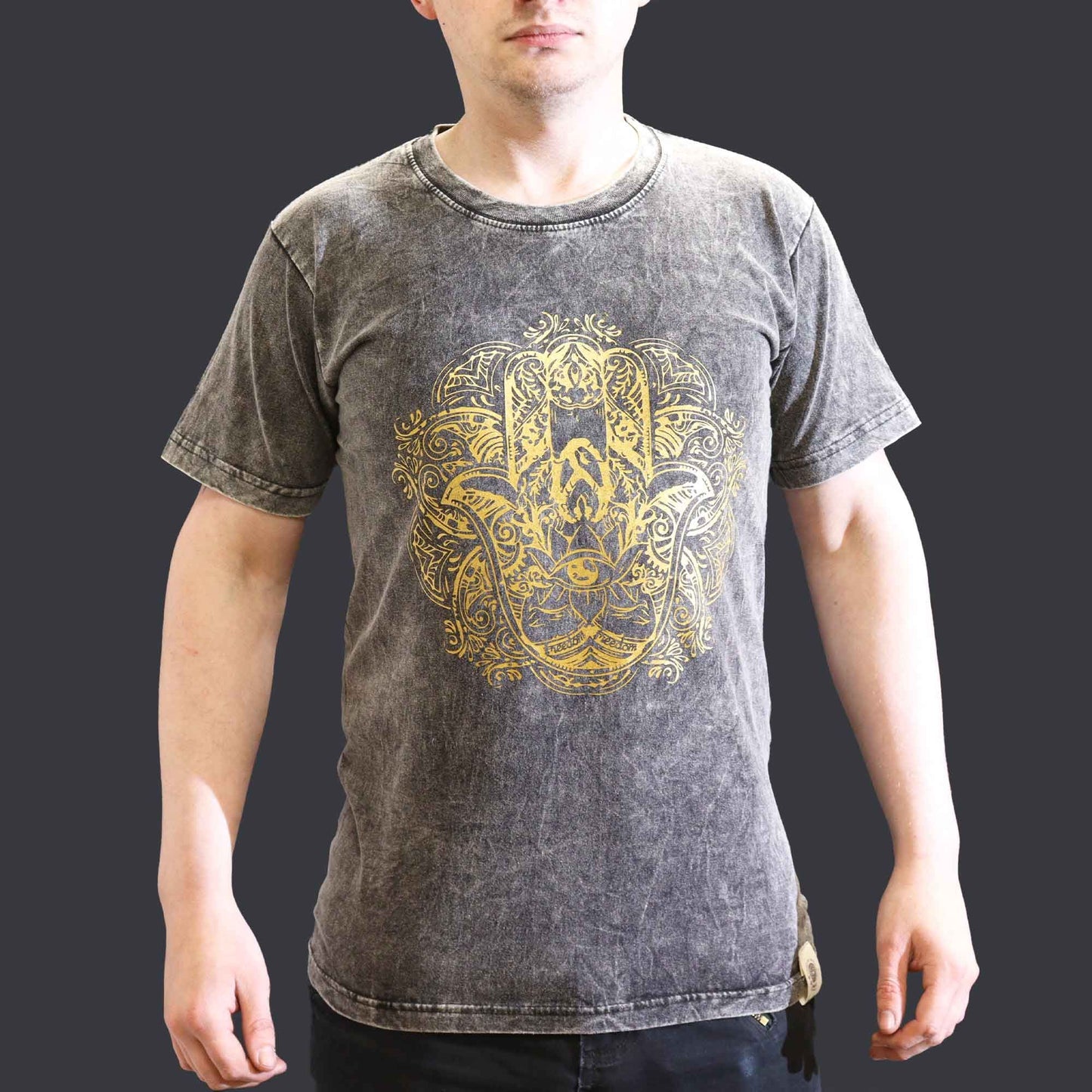 Camiseta Nomad Sari Pequeña - Hamsa - Gris oscuro