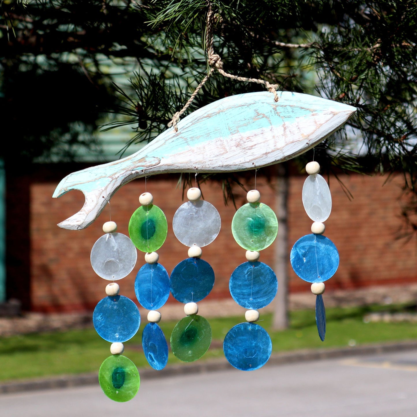 Sculpture de poisson en Aqua et Drop