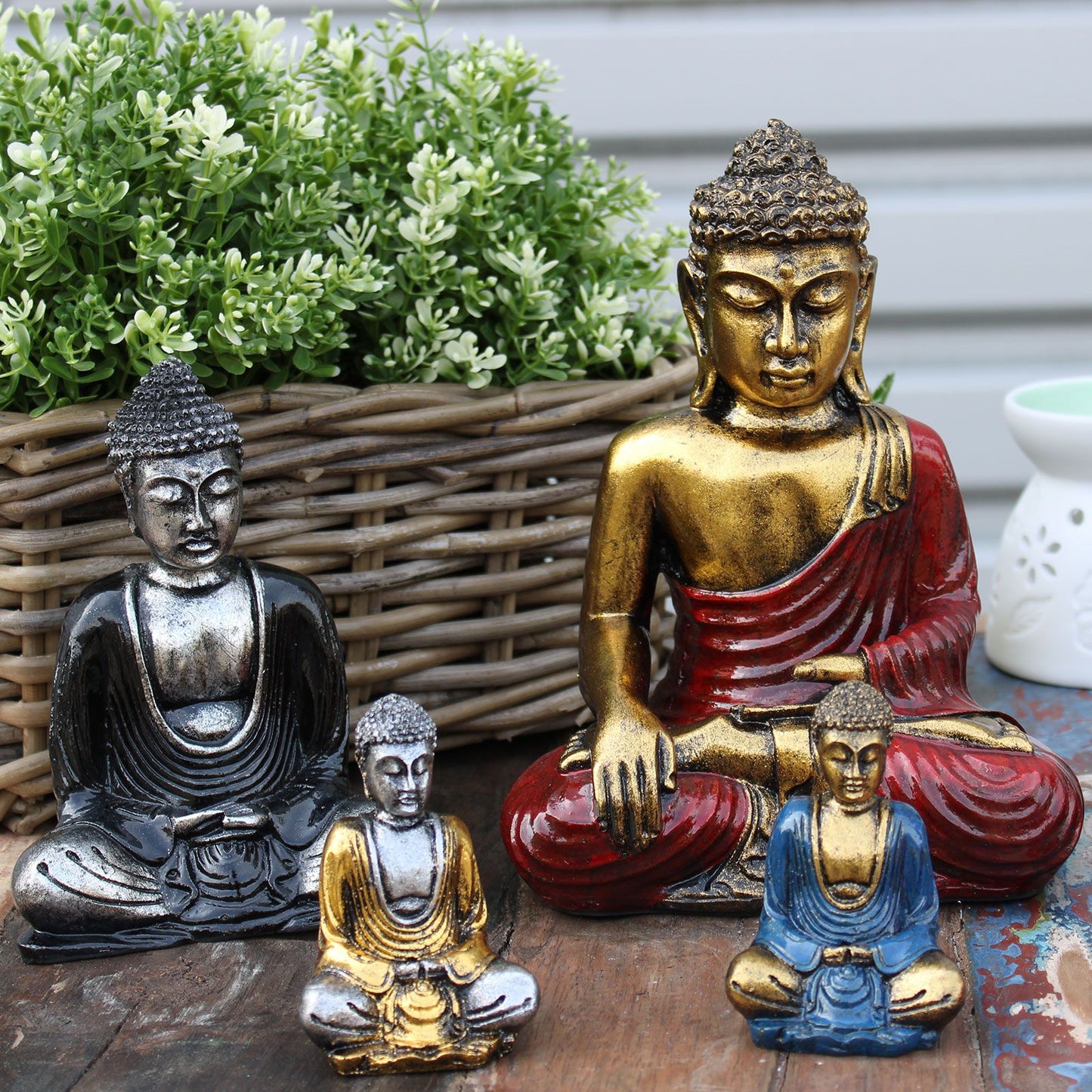 Buddha Rojo y Oro - Med