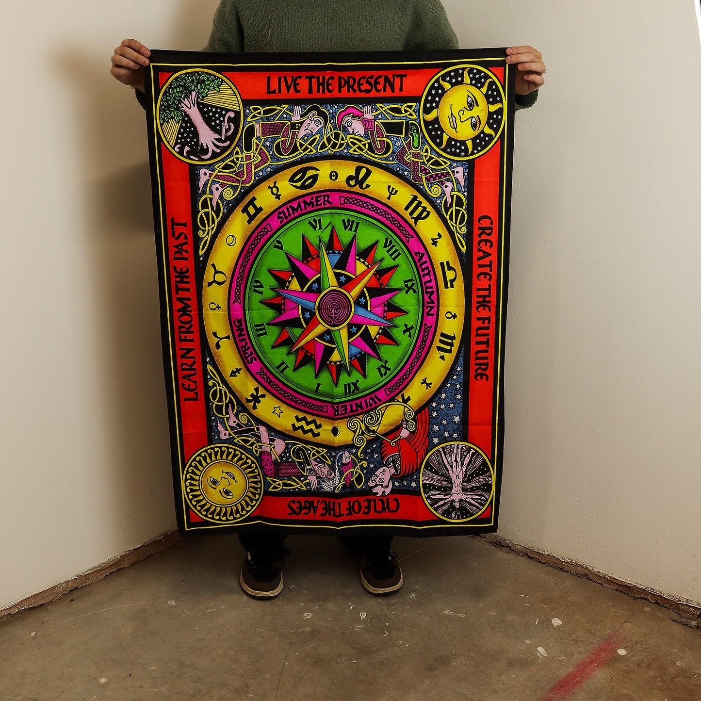 Arte de pared de algodón (70x110cm) - Círculo de la Vida