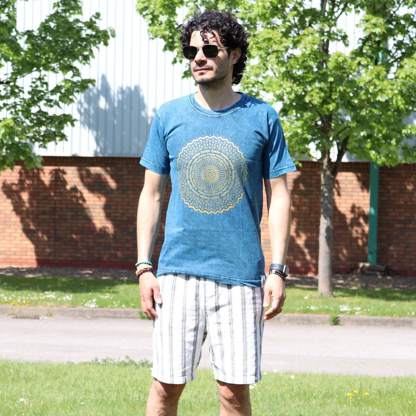 Nomad Sari Kleines T-Shirt – Mandala – Blau