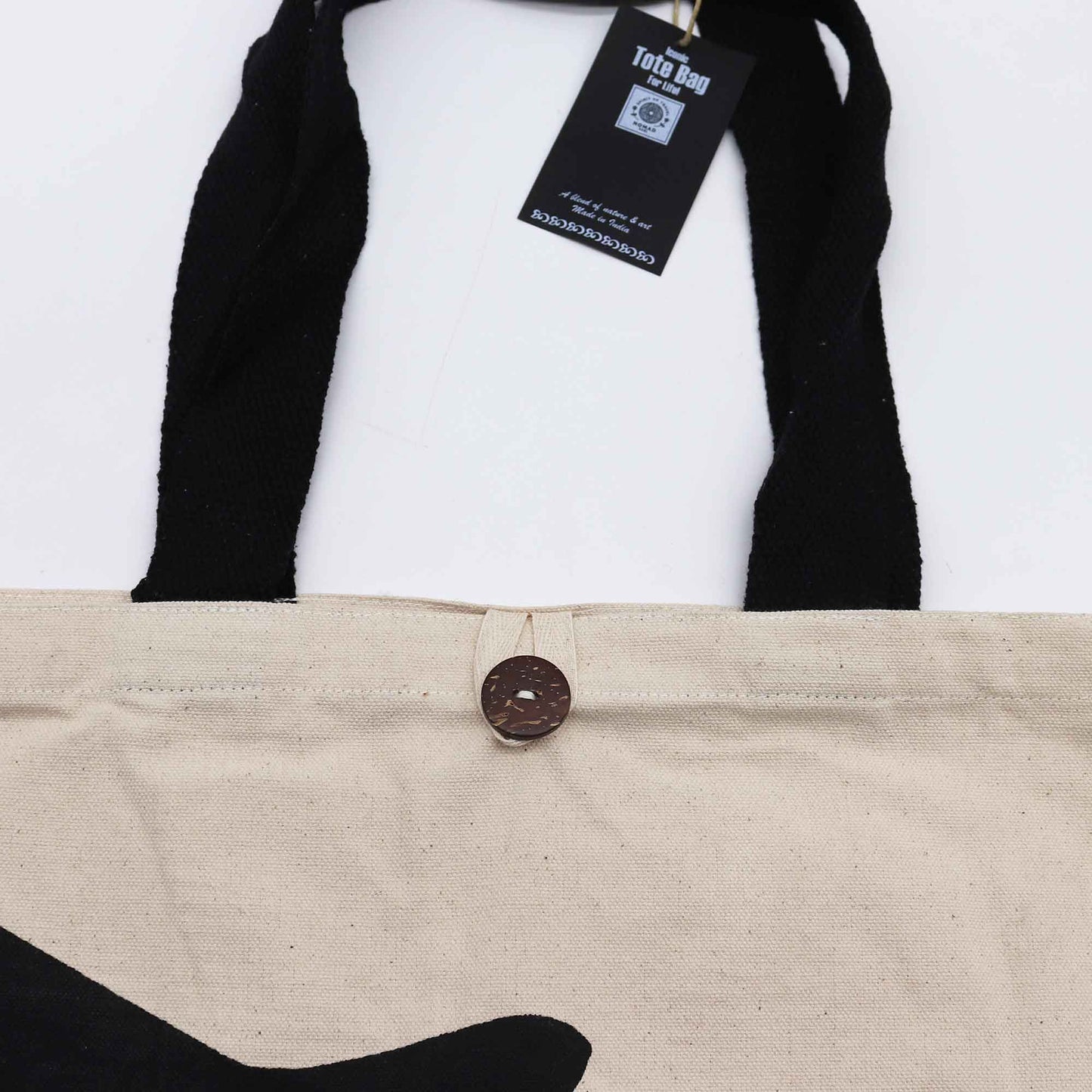 Iconic Basic Bag – Schwarze Katze – Natur 10 oz (36 x 43 x 10 cm)