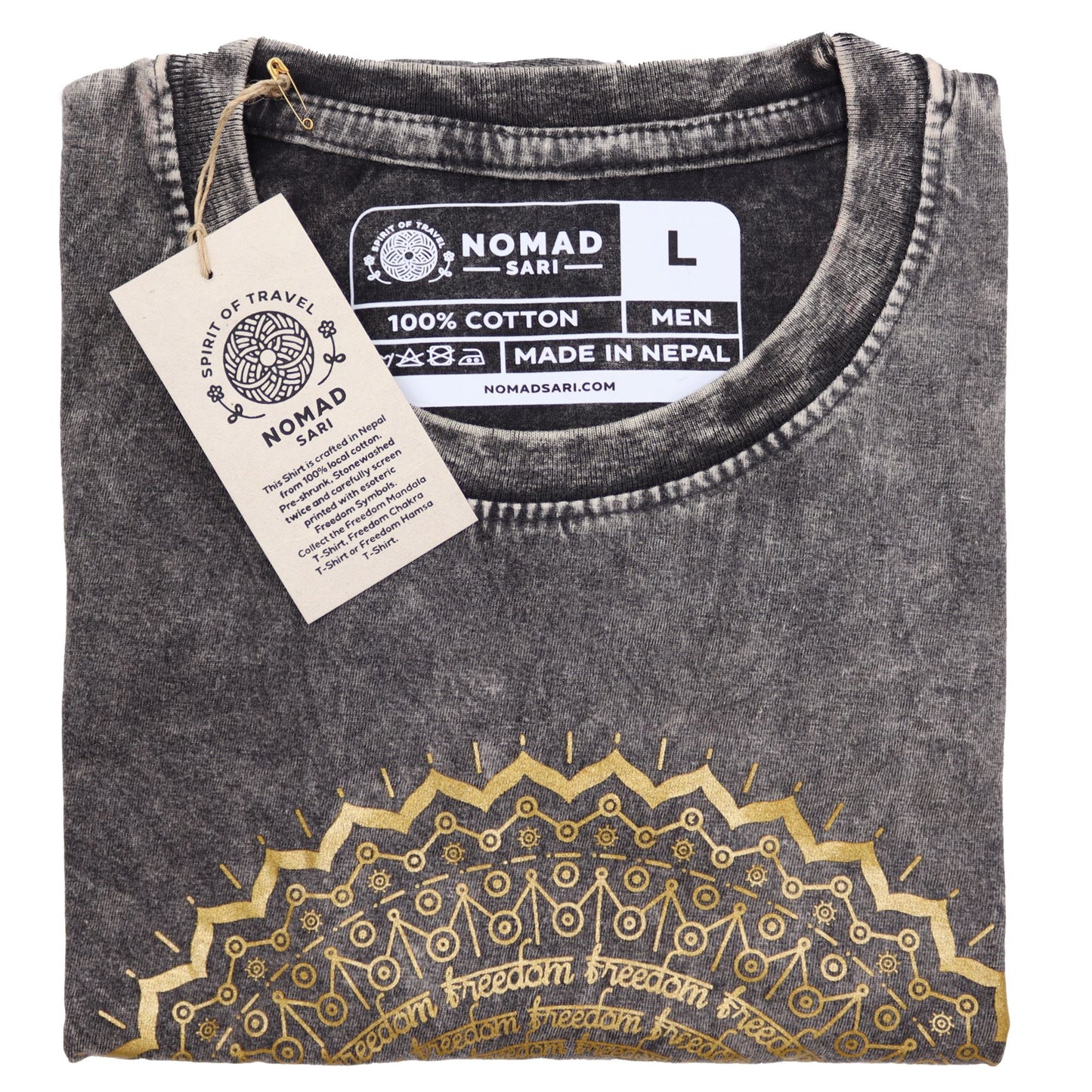 Nomad Sari Kleines T-Shirt – Mandala – Dunkelgrau
