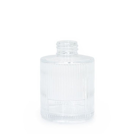 Flacon diffuseur rond nervuré de 150 ml - Transparent