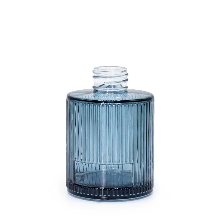 Flacon diffuseur rond nervuré de 150 ml - Bleu fumée