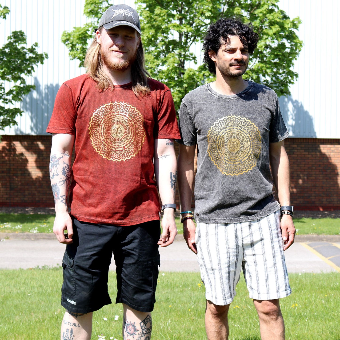 T-shirt sari nomade extra large - Mandala - Bordeaux
