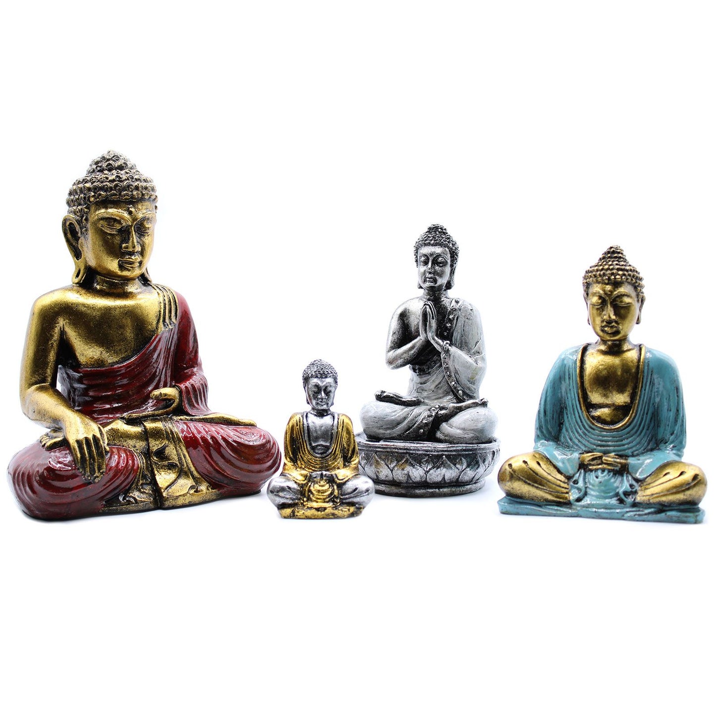 6 x Mini-Buddha in Gold (verschiedene Farben)