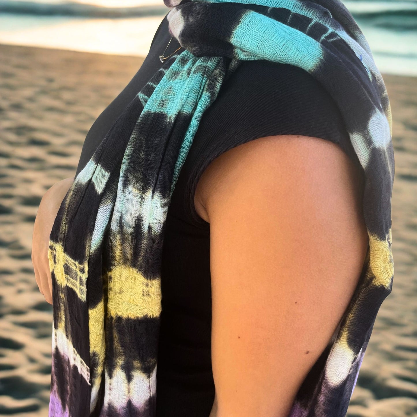 Chal de Arte Boho Java - Rayas Multicolor - 62x200 cm