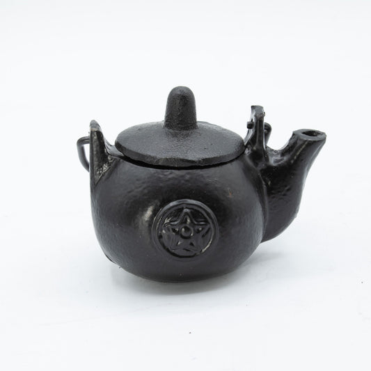 Pequeña olla ritual de hierro fundido con forma de pentágono 8x8x10 cm