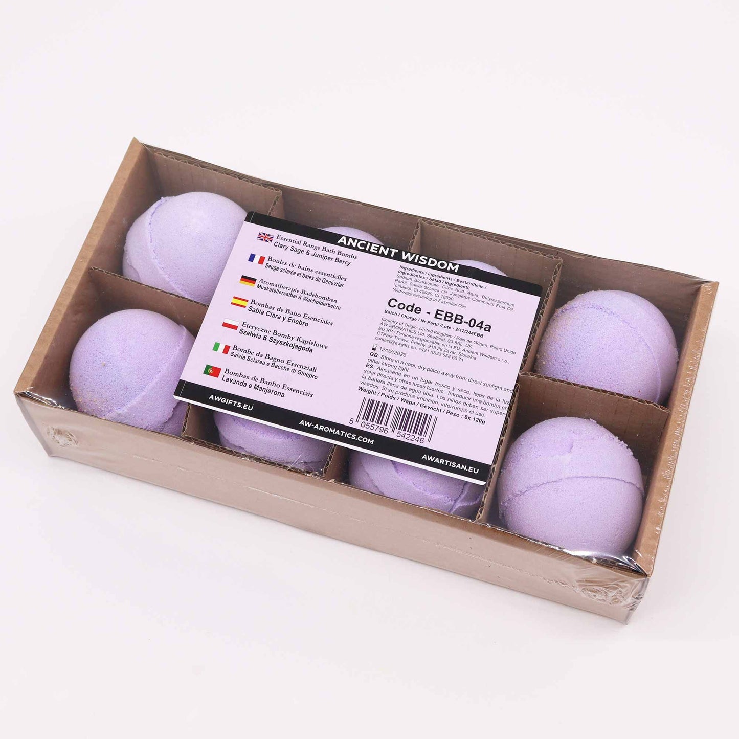 Bombe de bain à la sauge et au genévrier transparents