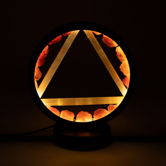 Edelstein-Heiligenschein-Lampe – Feuer – Karneol und Selenit