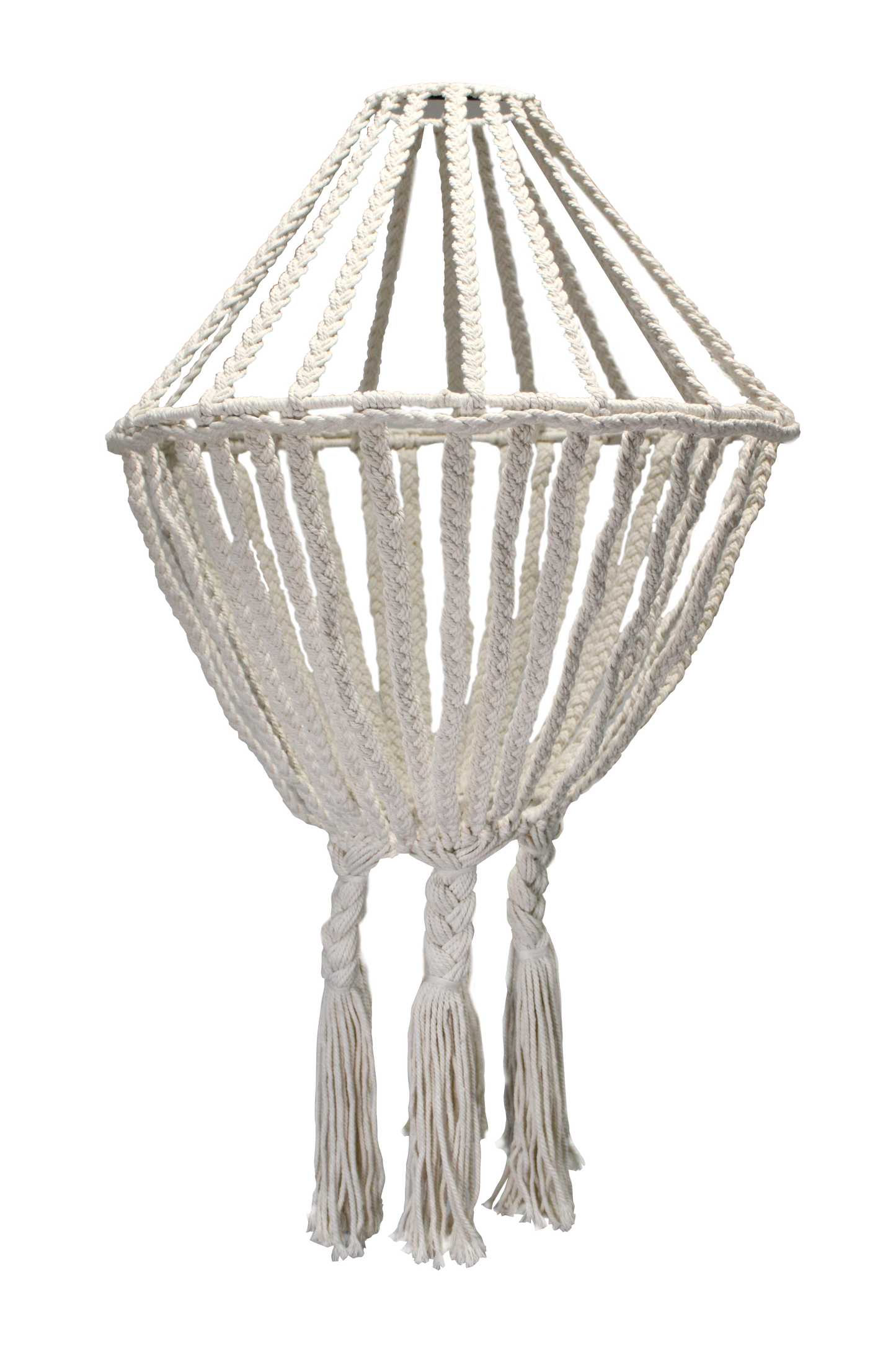 Candelabro de gota grande de macramé - Natural