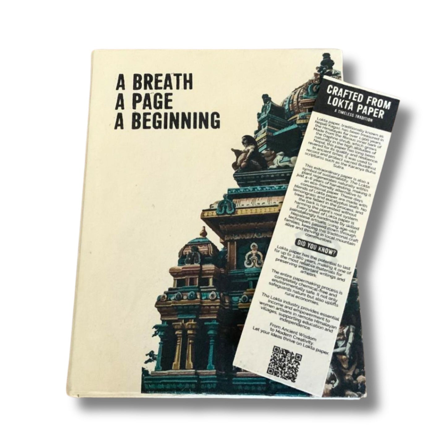 Großes Lokta-Notizbuch – A Breath – inklusive Lesezeichen
