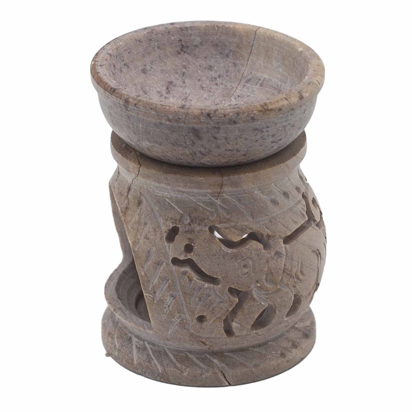 Kleiner Speckstein-Ölbrenner 8 cm - Elefant