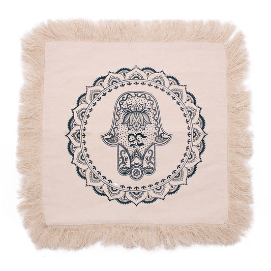 Hamsa Mandala Kissen - 45x45cm - Grün