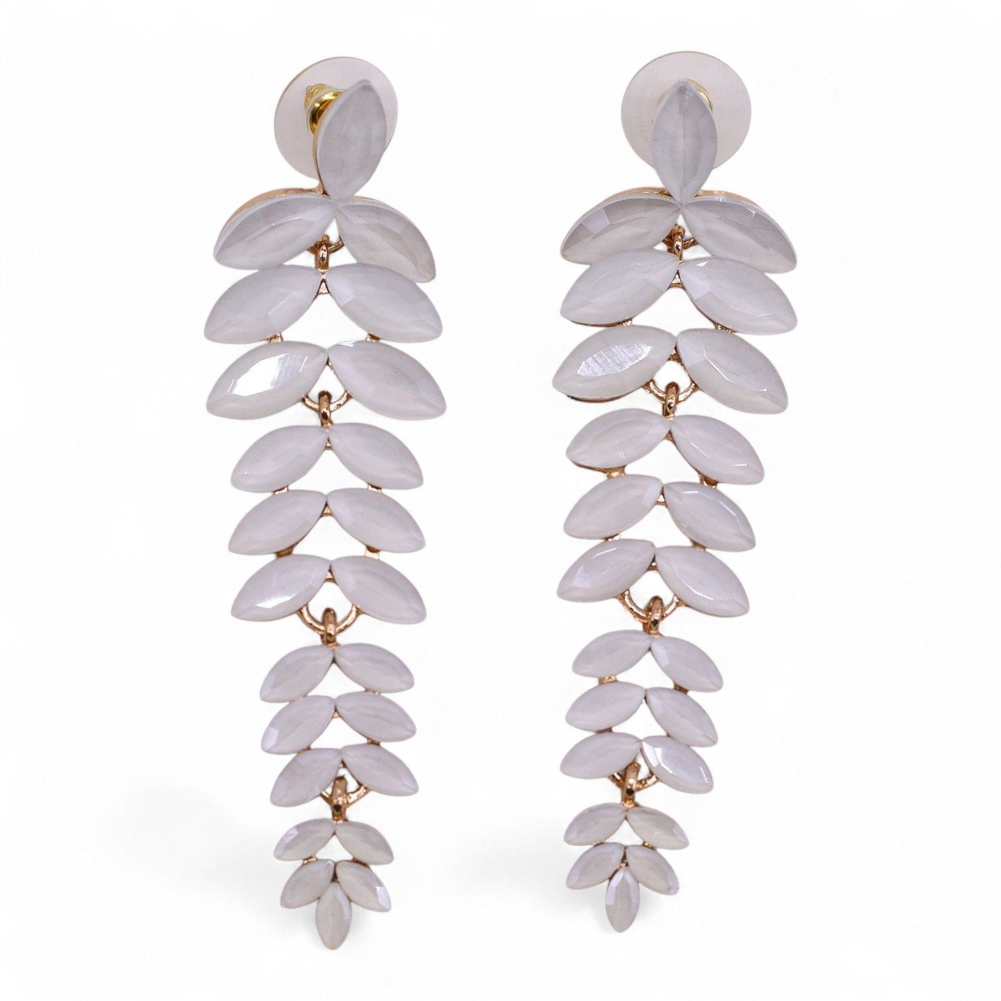 Perla - vidrio vintage - caída larga - pendientes