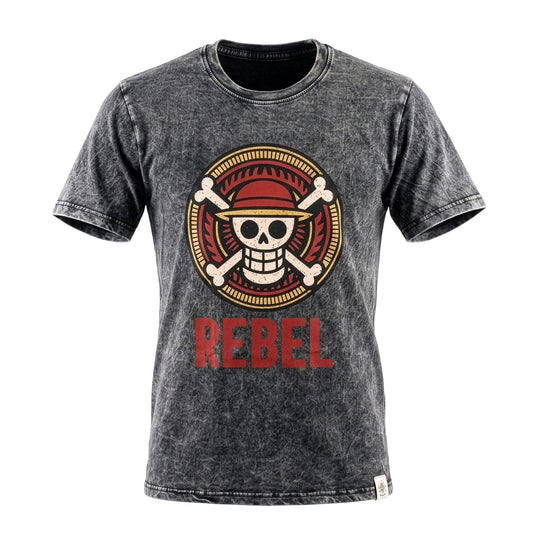 Nomad Sari Stonewashed Baumwoll-T-Shirt – Rebel – Anthrazit – Klein