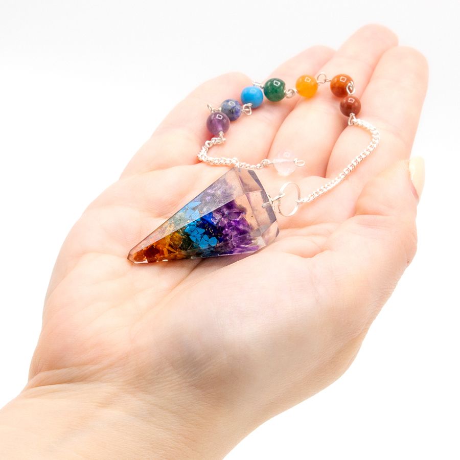 Pendule de chakra de puissance en orgonite - Chakra
