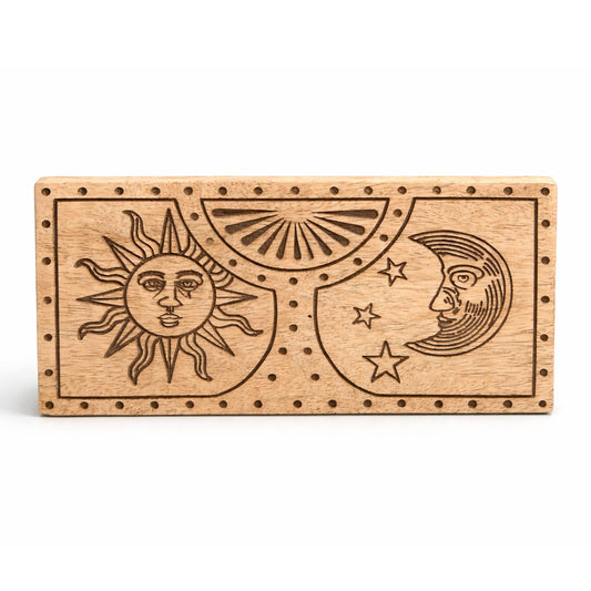 Sonnenschein-Box aus geschliffenem Glas und geschnitztem Stein
