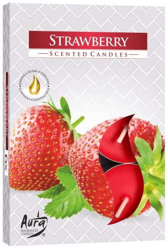 Set of 6 Scented Tea Lights - Strawberry